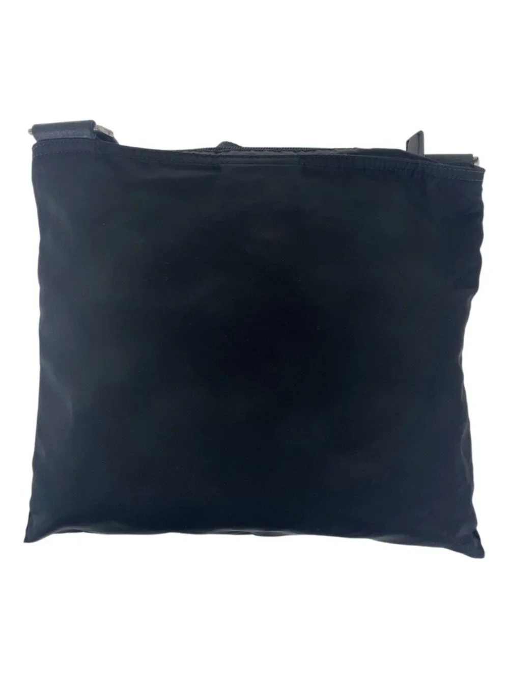Prada Tessuto Black Silver Nylon Shoulder